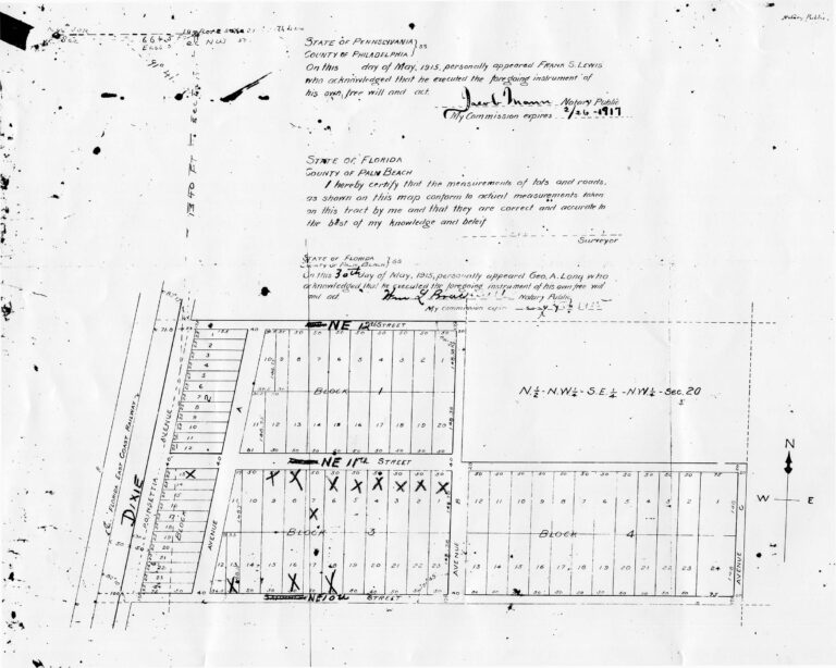 Pearl City Street Map, c. 1915, Courtesy of Boca Raton historical Society