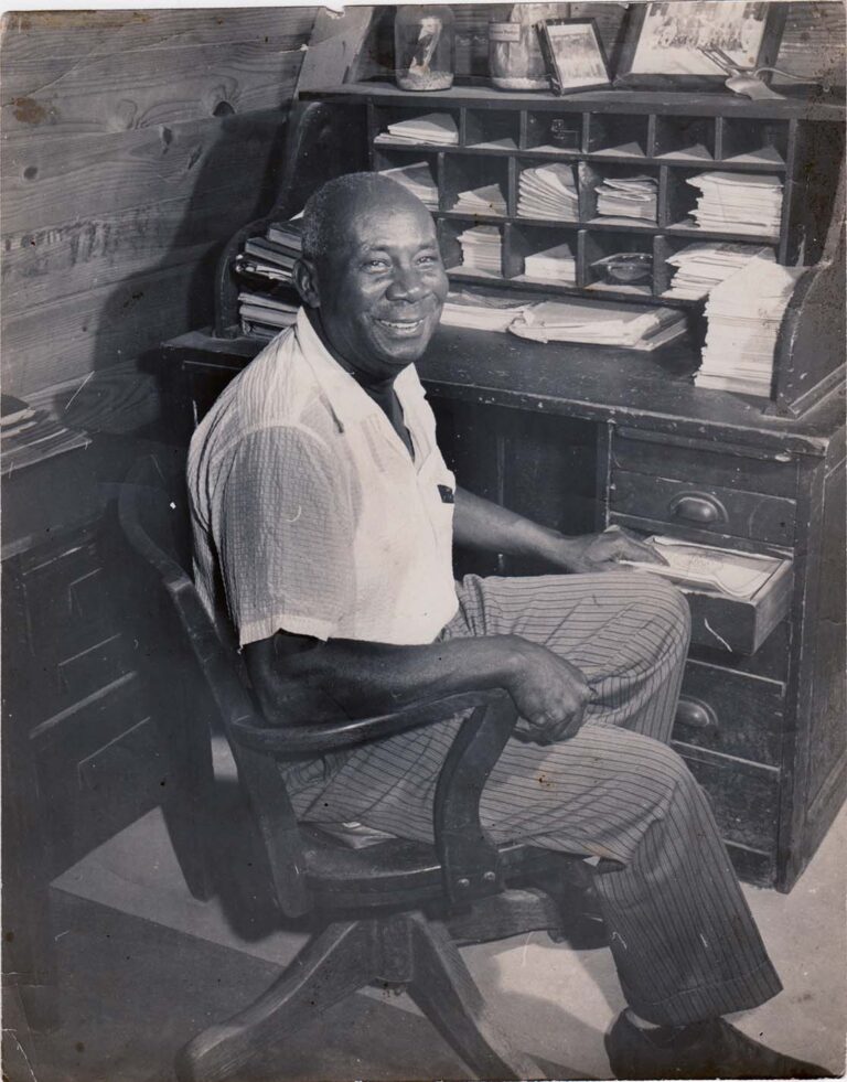 Solomon D. Spady at desk, c. 1950s, Courtesy of Delray Beach Historical Society