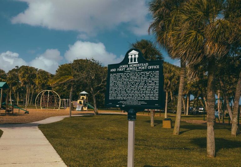 James Homestead and First Jewell Post Office Marker in Lake Worth Beach, FL. Photo credit: Daniel Fortune